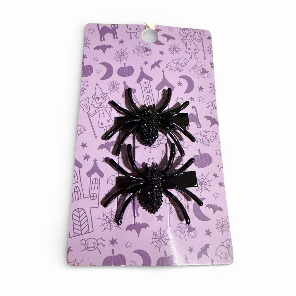 Spider Black Crystal Hair Clips Women’s X 2 Pack BRAND NEW